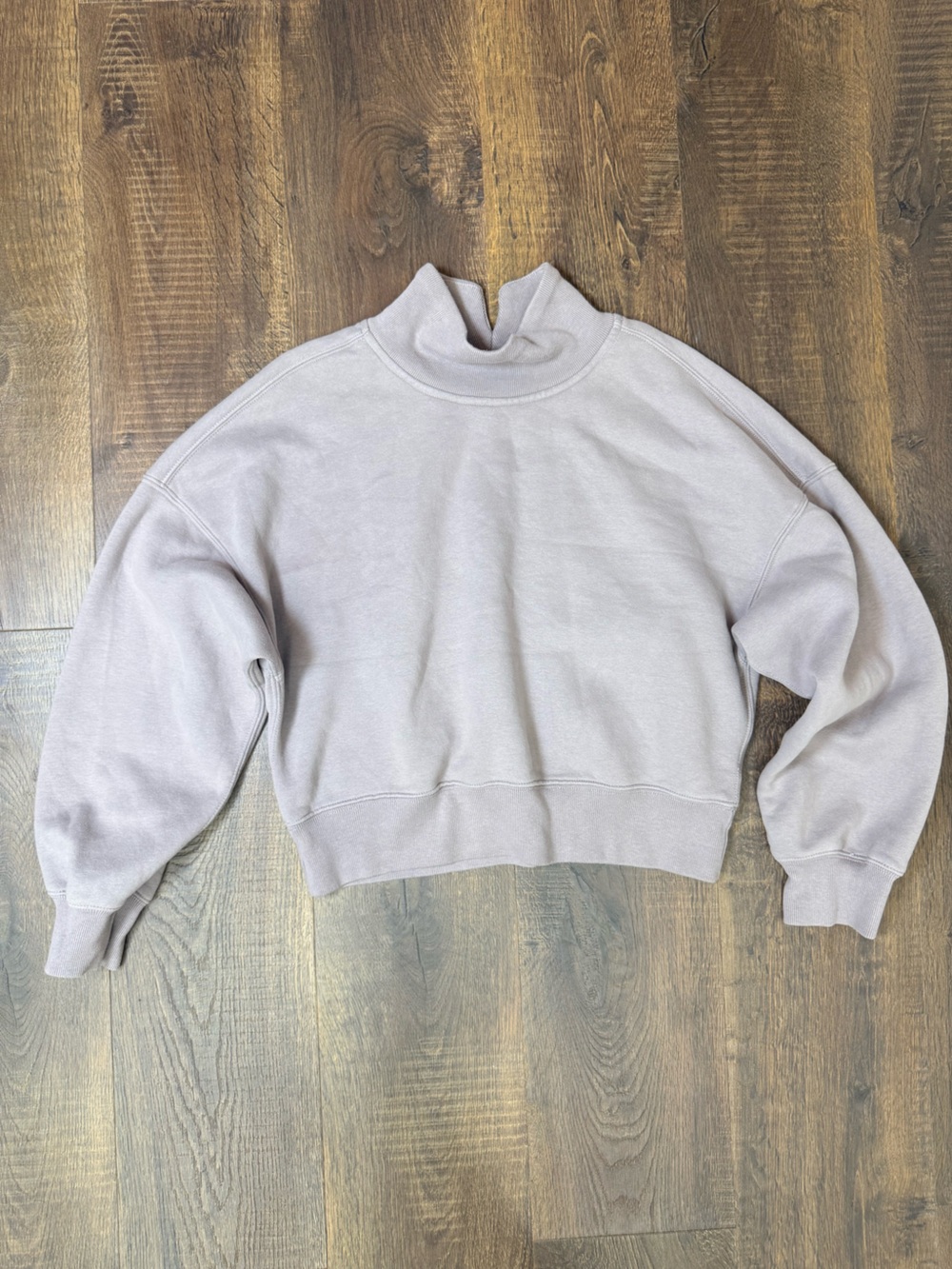 Abercrombie & Fitch Cropped Mockneck Sweatshirt - Light Lavender